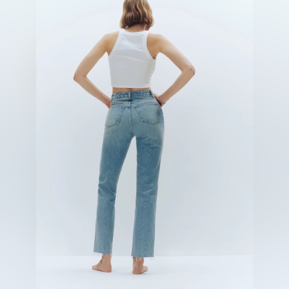 Reformation Cynthia High Rise Straight Cropped Jeans - Picture 3 of 13